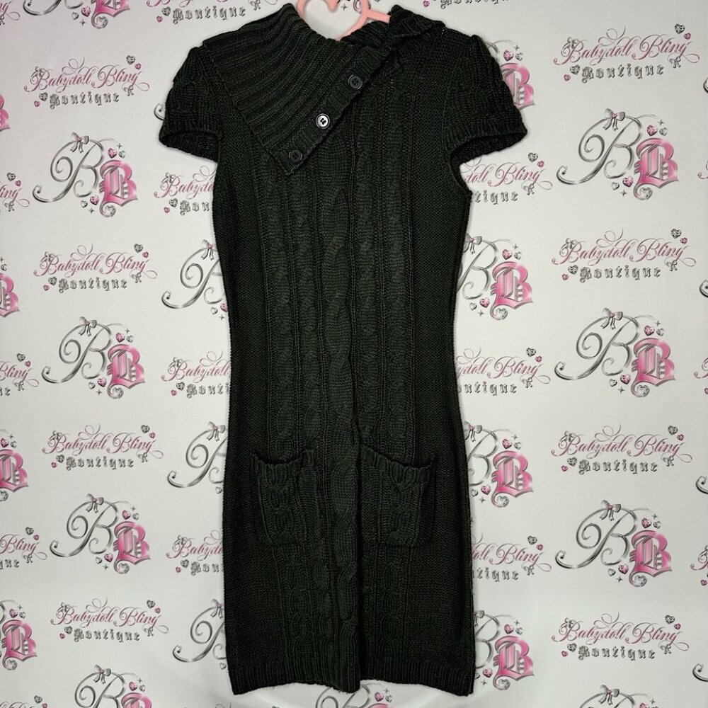 Romeo & Juliet couture dress knitted turtle neck slouchy neckline pockets warm